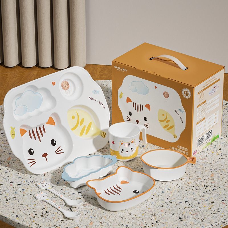Baby Food Kitten - Cartoon Kitten Children's Tableware Gift Box