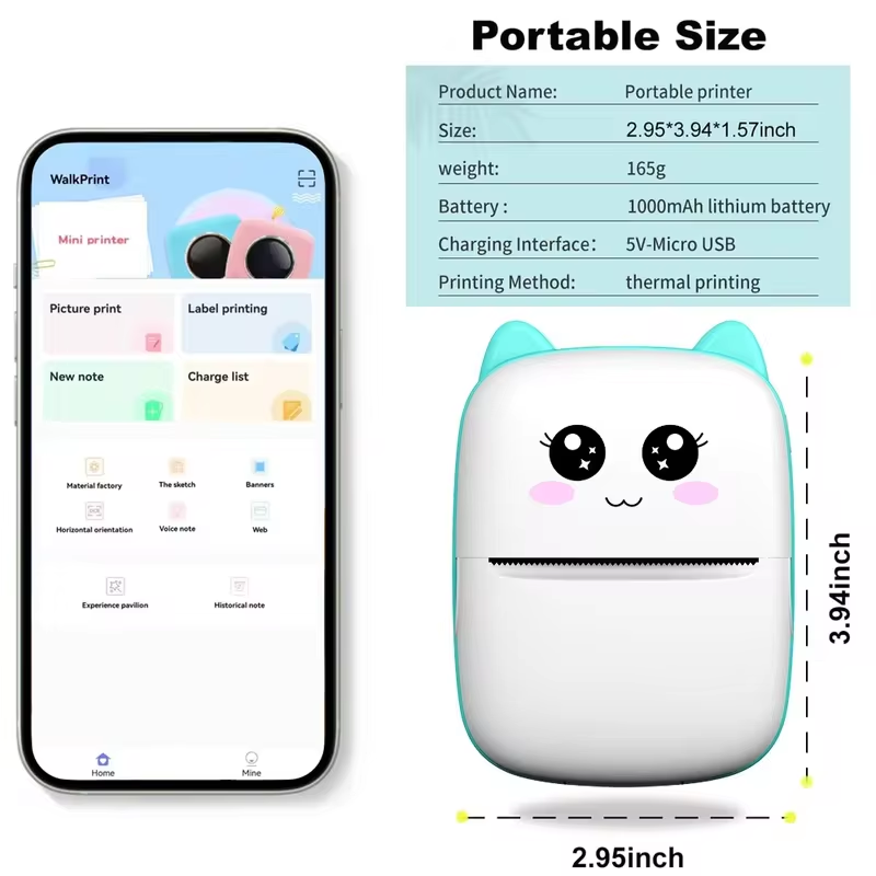New portable mini printer wire - огляд і ціна Baby Food Label